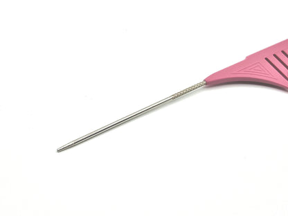 10"L Pink Rat Tail Comb with Metal Pin – Professional Hair Styling & Sectioning Tool