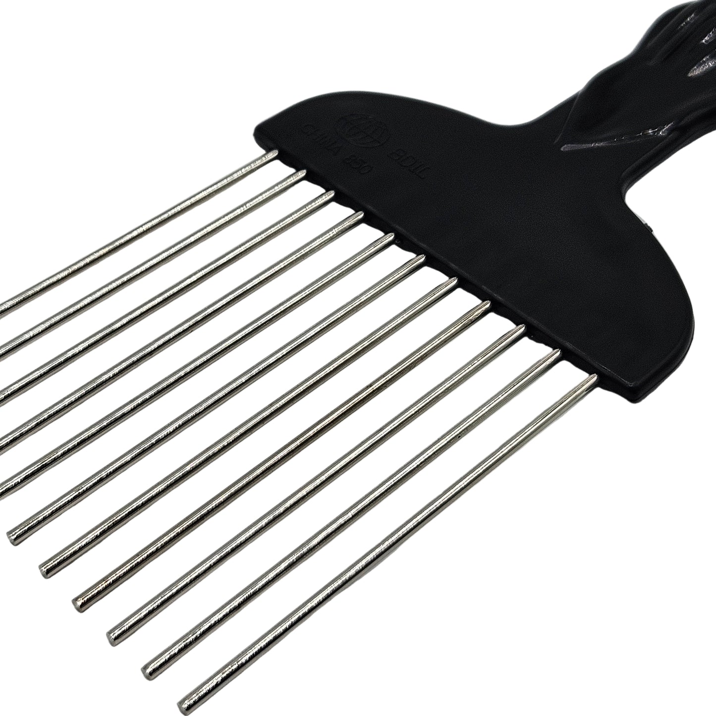 Metal Afro Pick Comb with Black Fist Handle – Durable Hair Styling Tool
