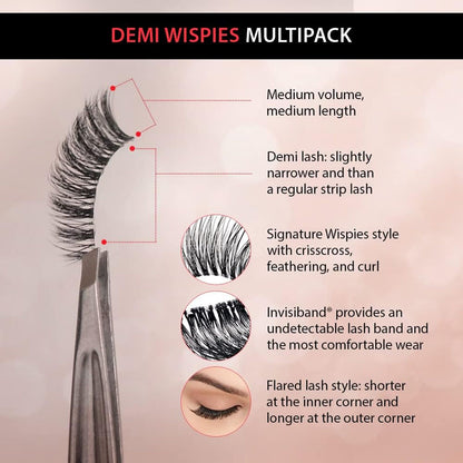 Ardell Lashes Wispies, Demi Wispies - Pack of 6 pairs(AD-65708)