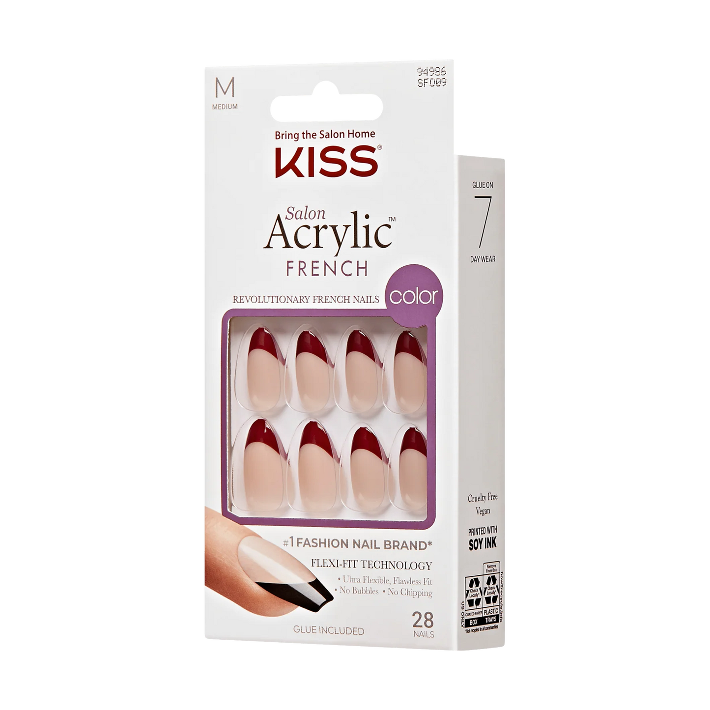 KISS Nails Salon Acrylic French Catchy (KISS-SFO09)