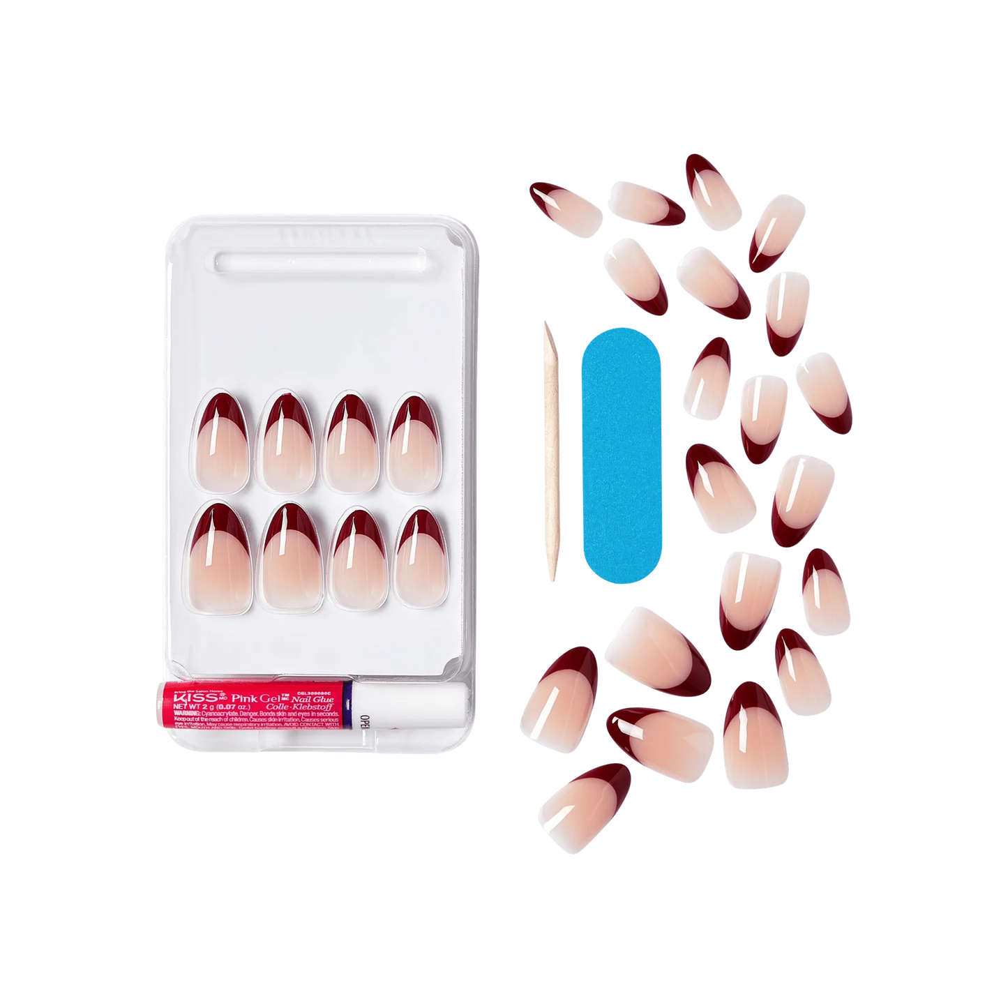 KISS Nails Salon Acrylic French Catchy (KISS-SFO09)