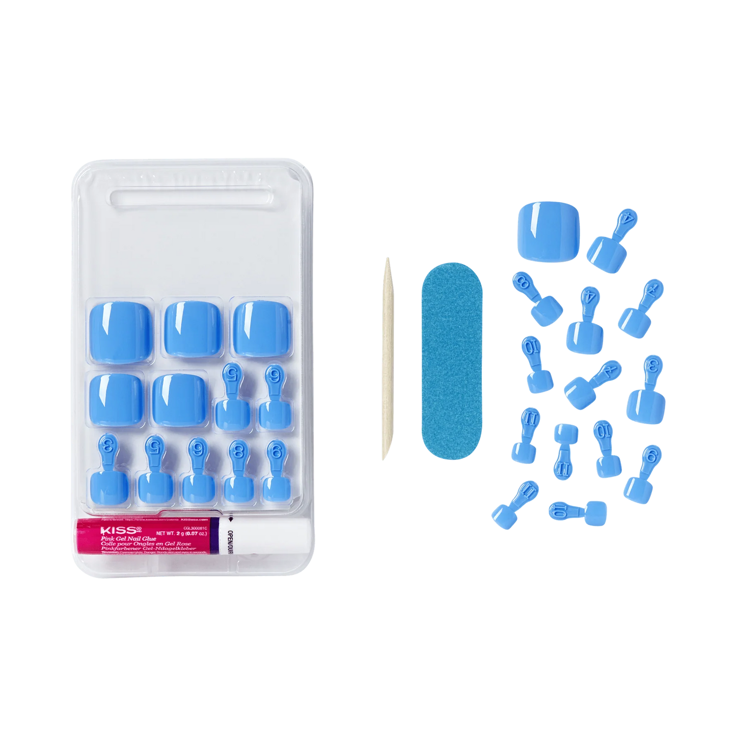 KISS nails Gel Fantasy toenails -Electric Feel (KISS-FCT08X)